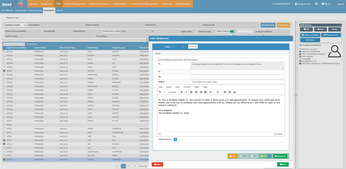 Email screen