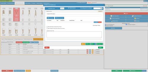 Treatment plan screen