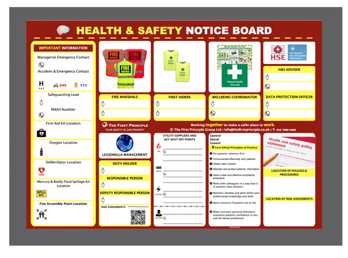 FREE Health and Safety Notice Board for Dentists 