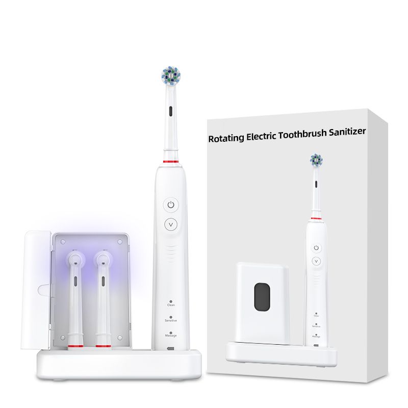 Rotating Toothbrush with UV Sanitizer Base: Professional 60° Rotary ...