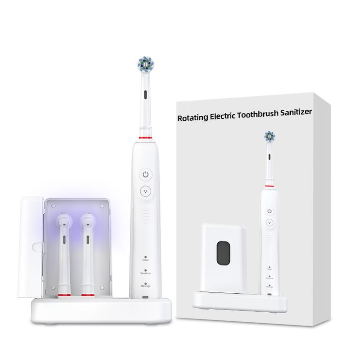 Rotating Toothbrush with UV Sanitizer Base: Professional 60° Rotary Tech & Integrated Sterilization for Custom B2B Markets