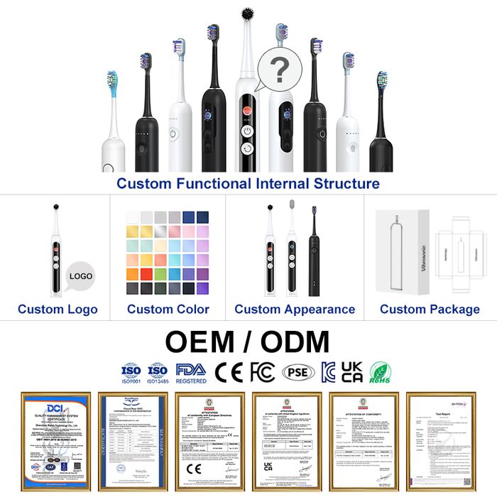 Rotating Toothbrush with UV Sanitizer Base: Professional 60° Rotary Tech & Integrated Sterilization for Custom B2B Markets