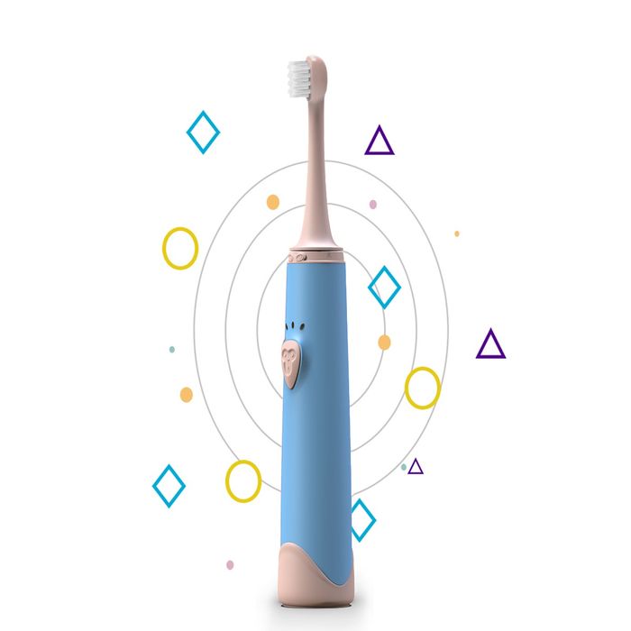 RLT250 Professional Kids Sonic Toothbrush: 31,000 VPM with Ultra-Soft 5mil US DuPont Bristles & Silent Stainless Steel Motor