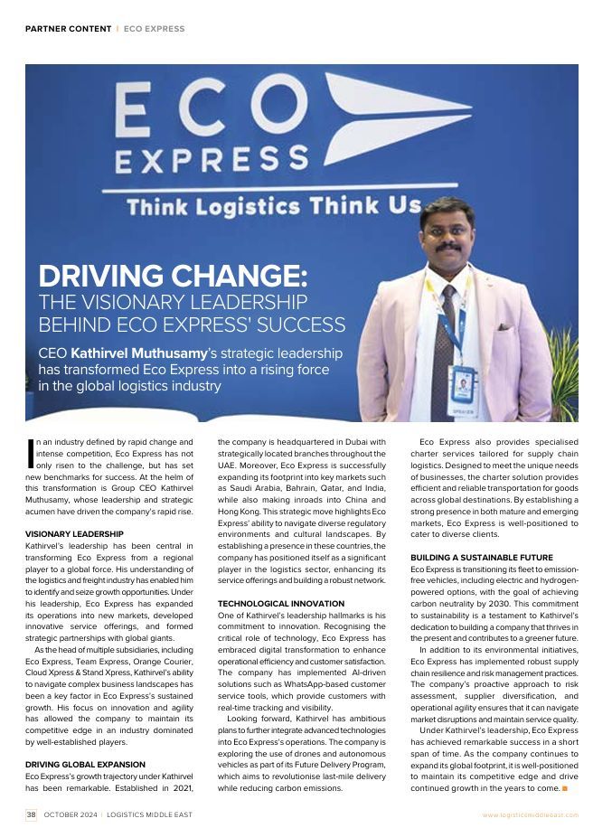 Driving change: The visionary leadership behind Eco Express’ success