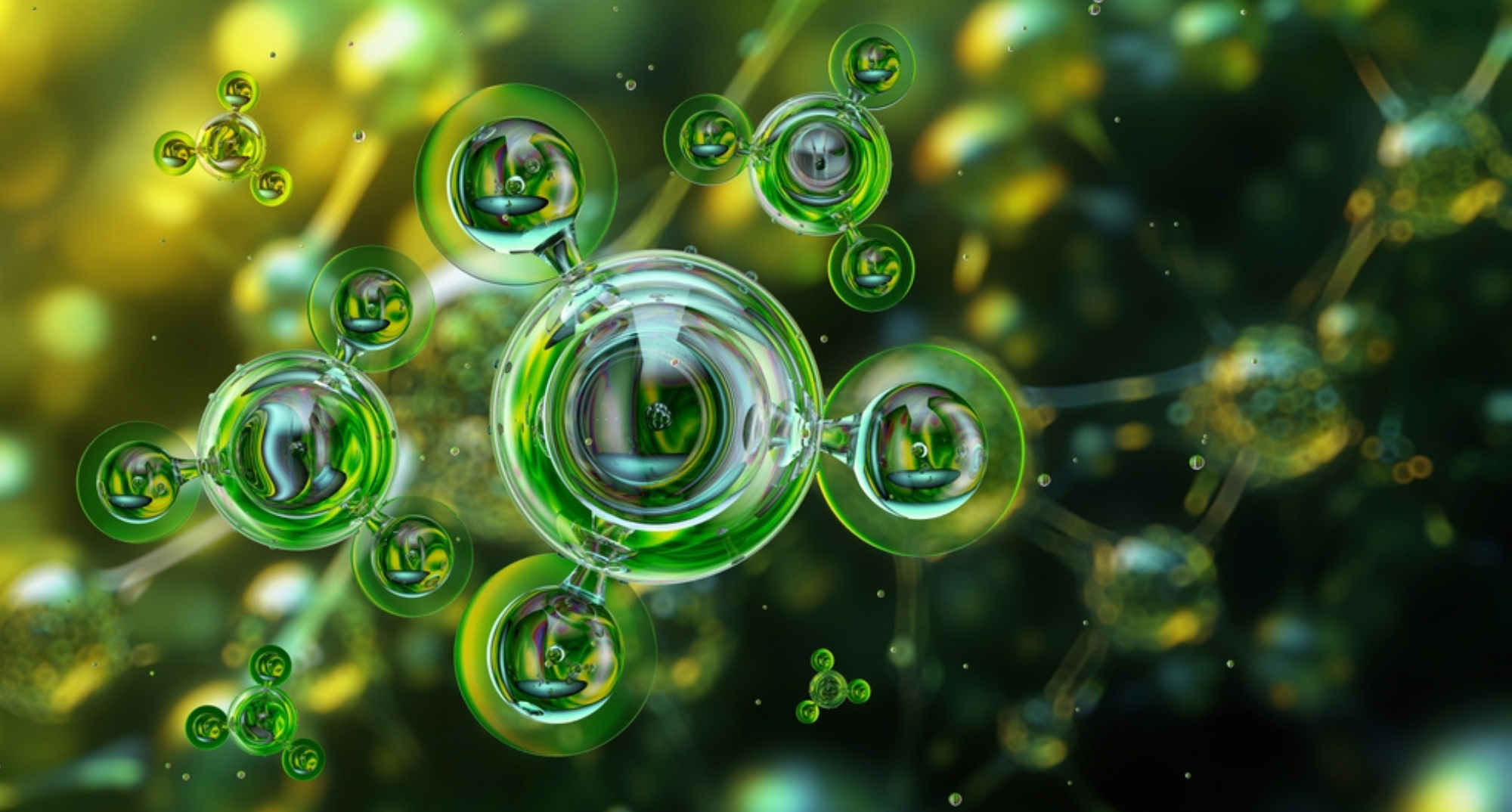 Ammonia Molecules Green