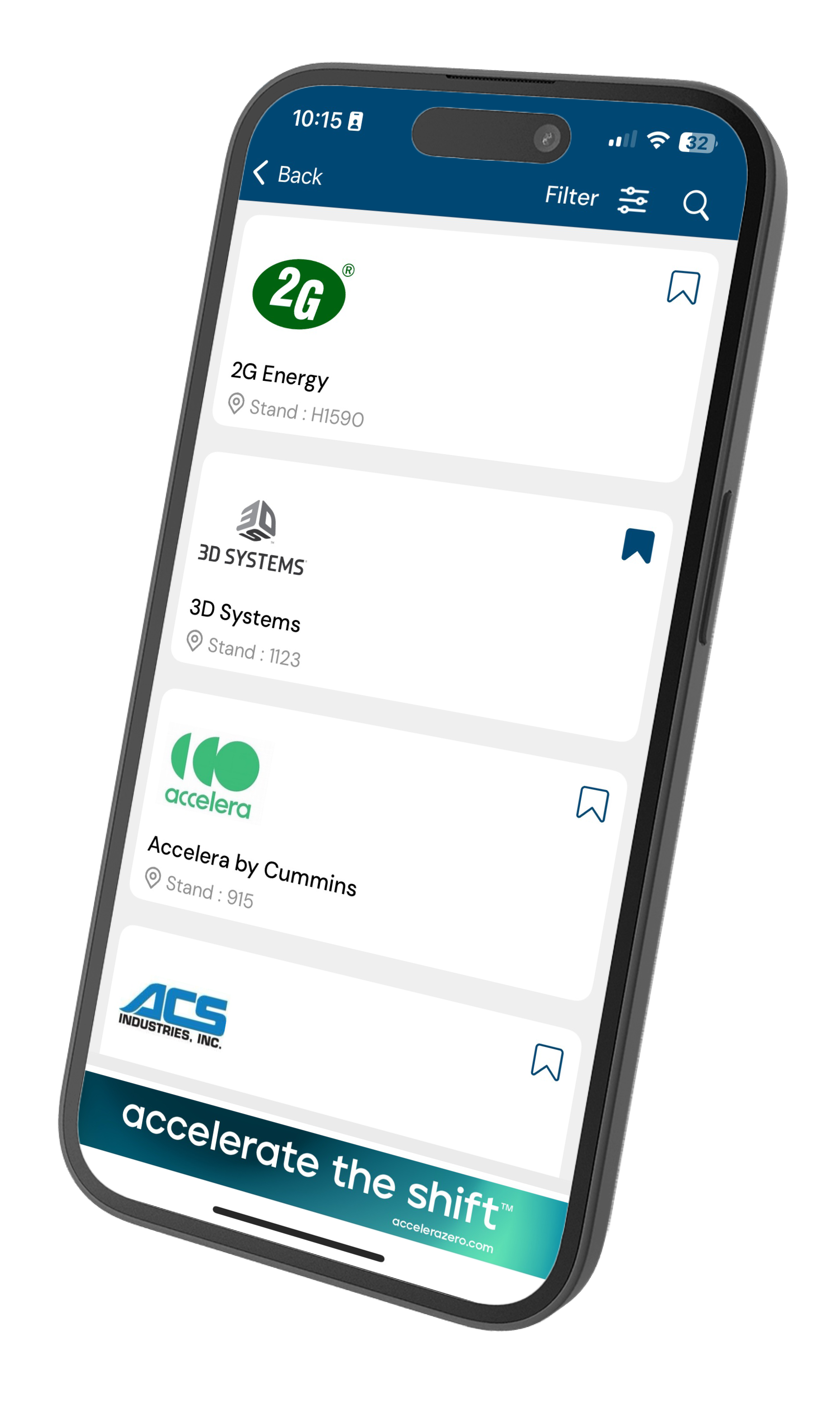 Event App - exhibitor list