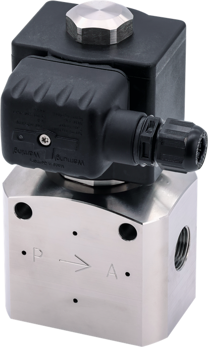 Series 83830/83840 – High pressure solenoid valve  DN 8 & DN 13 with  integrated check-valve