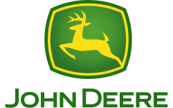 Photo shows the John Deere logo