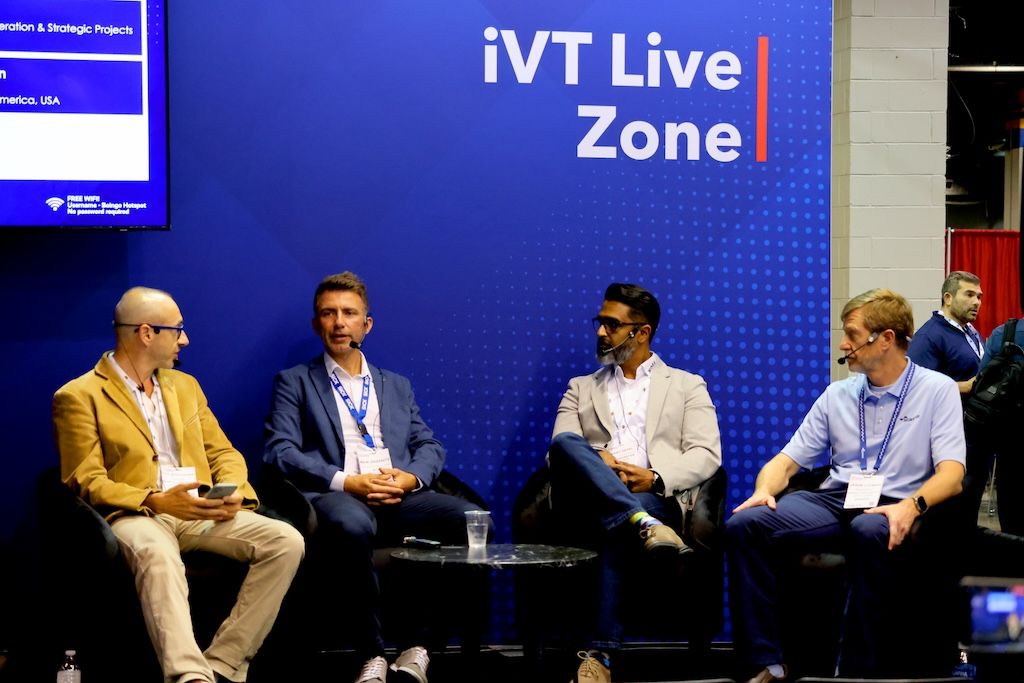 Photo shows a panel discussion happening at iVT Live Zone at iVT Expo USA