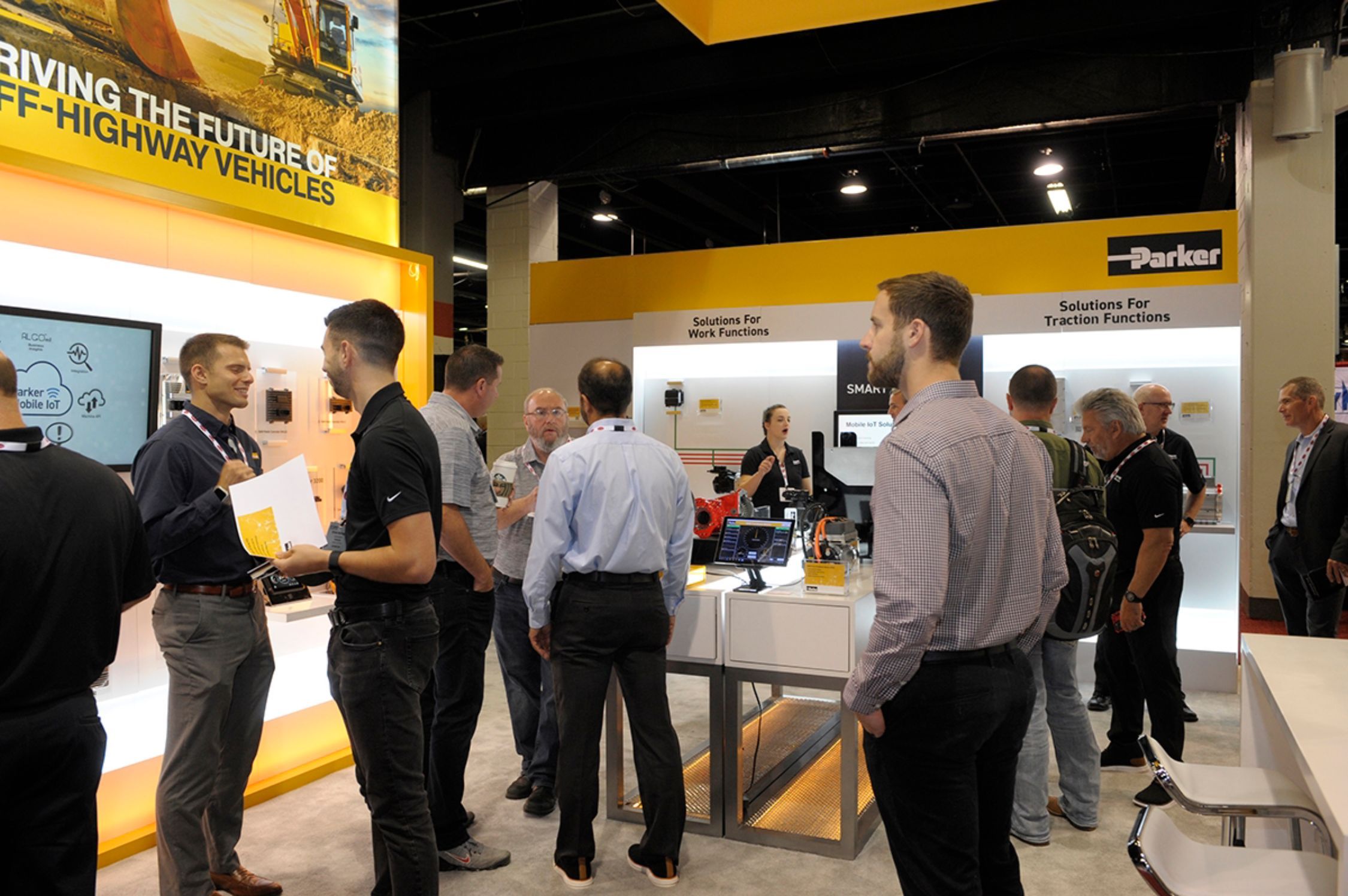 Photo shows a busy booth at iVT Expo in Chicago, USA