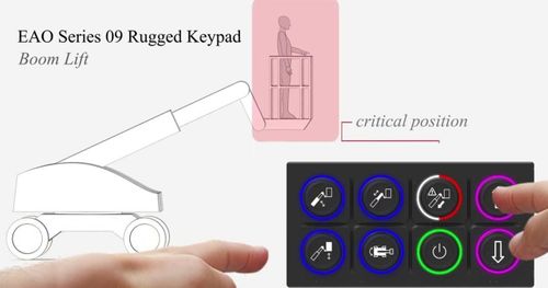 EAO Series 09 Rugged Keypads for Boom Lift Safety and Precision Control
