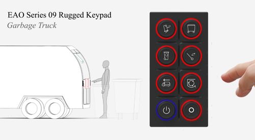 EAO Series 09 Rugged Keypads for Safe and Reliable Garbage Truck Control