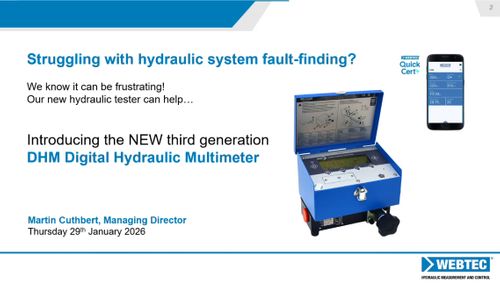 Webinar - Are you struggling with hydraulic system fault finding? - Introducing our New Hydraulic Multimeter
