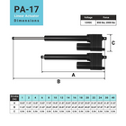 PA-17 Heavy Duty Linear Actuator - Optional Feedback