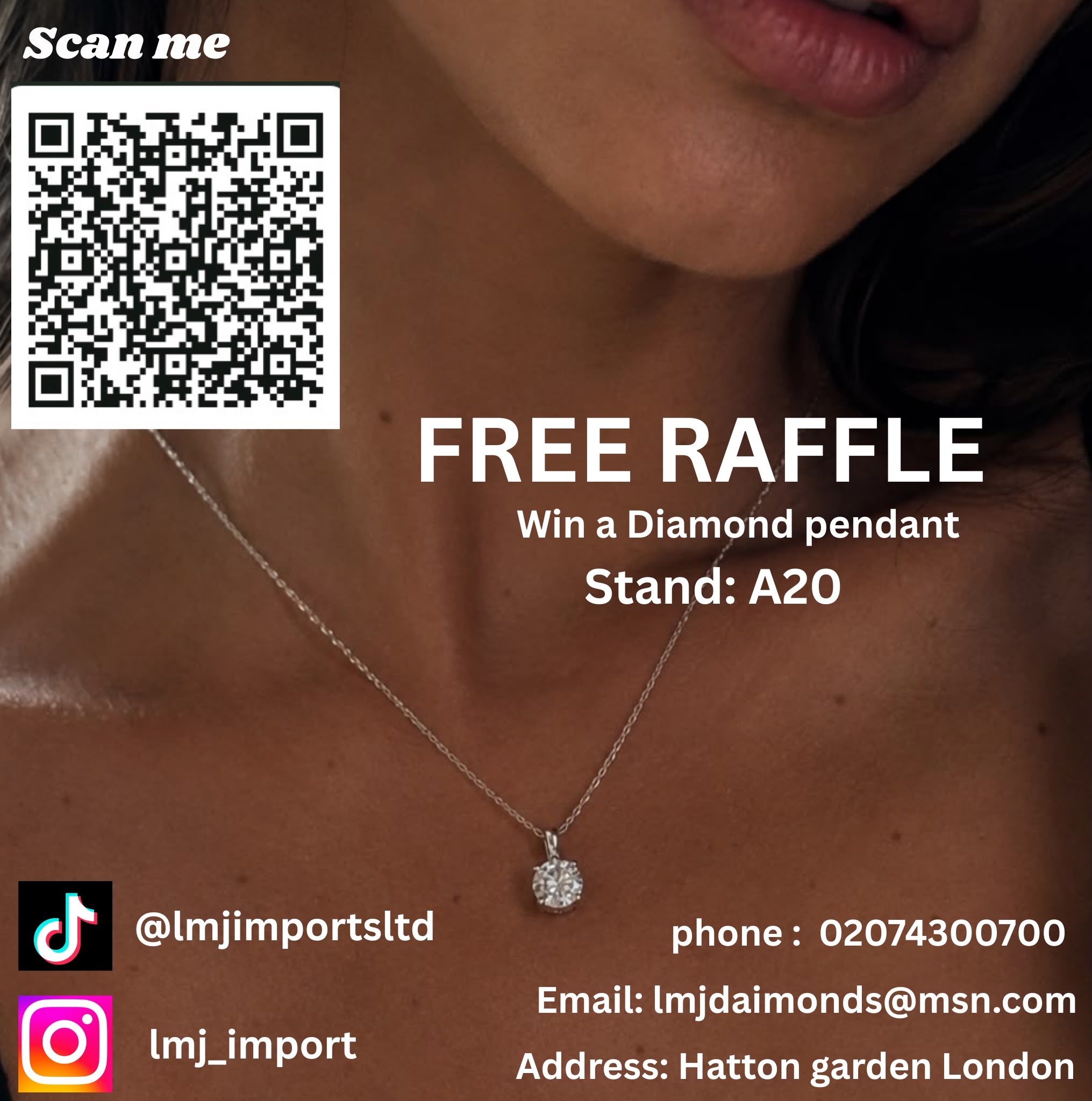 WIN Diamond Pendant and Chain 