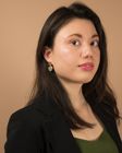 Lava 18K Rose Gold Drop Earrings with Green Turquoise and Citrine