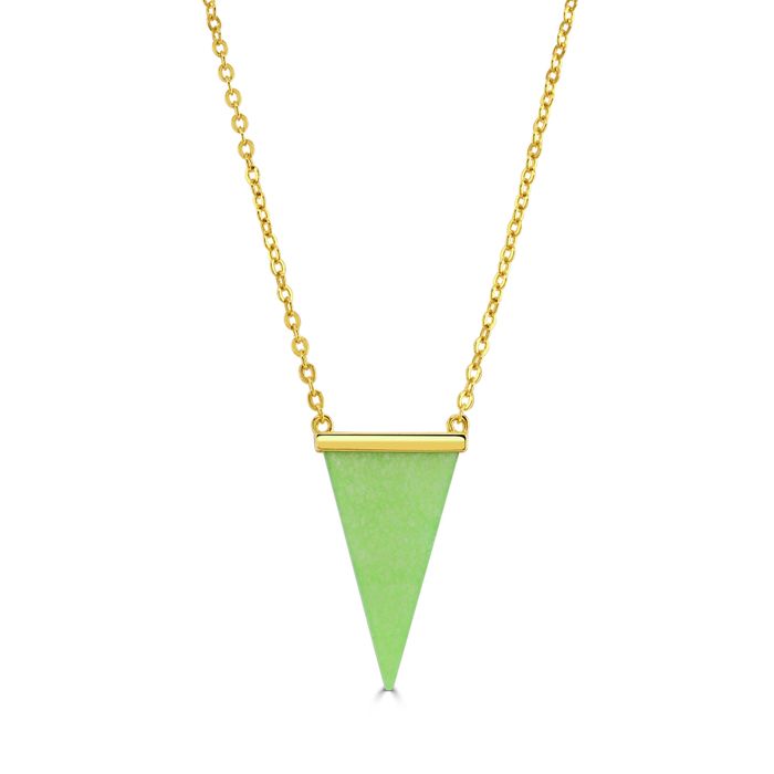 18K Gold Plated Jade Stone Necklace