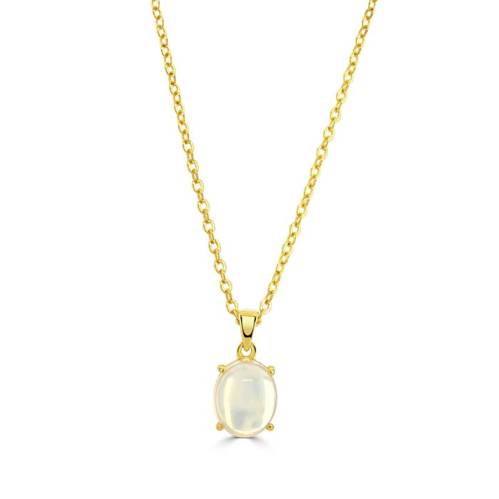 18K Gold Plated Opal Stone Necklace