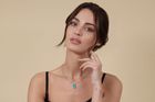 Sterling Turquoise Stone Hasma Hand Necklace