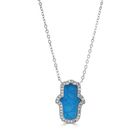 Sterling Turquoise Stone Hasma Hand Necklace