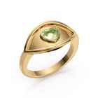 Evil Eye Mint Garnet Gold Ring