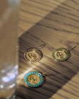 Evil Eye Yellow Gold Pendant with Tourmaline