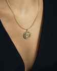 Evil Eye Yellow Gold and Sapphire Pendant