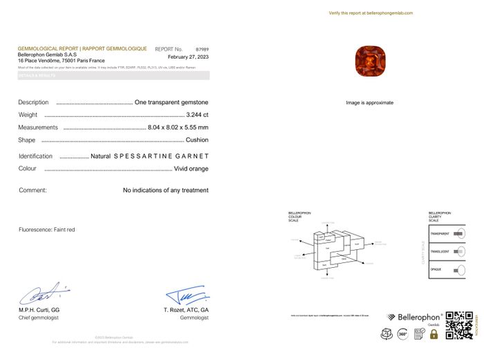 3.24 Ct Spessartine Garnet