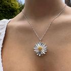 Sterling Silver Large Daisy Necklace