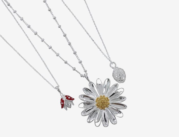 Sterling Silver Large Daisy Necklace