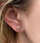 Silver and Golden Hummingbird Drop Earrings