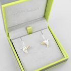 Silver and Golden Hummingbird Drop Earrings
