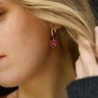 Corundum Gold Vermeil Silver Heart Earrings
