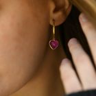 Corundum Gold Vermeil Silver Heart Earrings