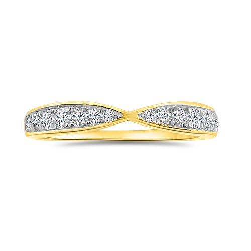 0.33cts Round Natural Diamond Ribbon Band