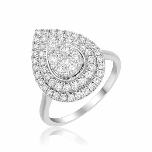 1.00cts Natural Round Diamond Cluster Ring