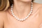 Large cultured freshwater pearl necklace with sterling silver clasp