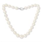 Large cultured freshwater pearl necklace with sterling silver clasp