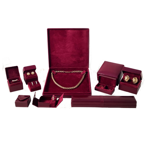 Diamond Design Jewellery Boxes Burgundy