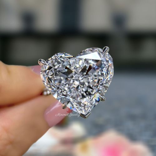 11 TCW moissanite heart engagement ring,hidden halo,chunky unique celebrity style,huge large big heart shaped ring,luxury wedding ring