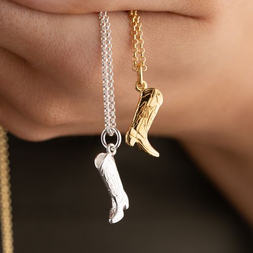 Sterling Silver Cowboy Boot Necklace