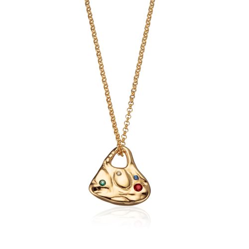 Gold Nugget Heart Pendant Necklace