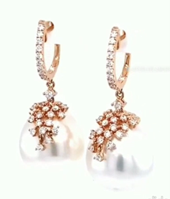 South Sea & Diamond Earrings