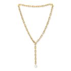 18kt gold filled chunky chain necklace with cultured freshwater pearl