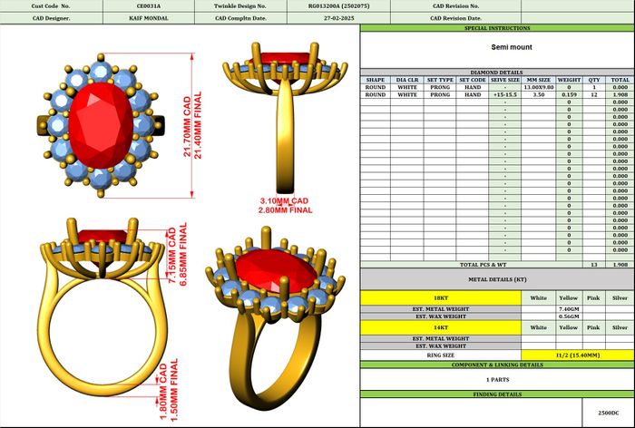 CAD turnaround in hours