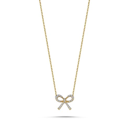 Diamond Bow Tie Necklace
