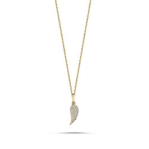 Pave Diamond Angel Wing Necklace