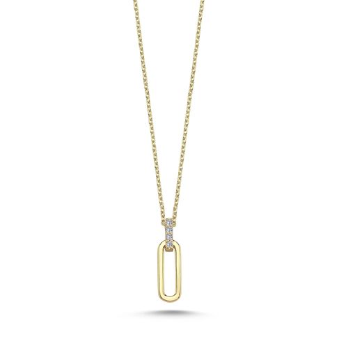 Petite Diamond Paperclip Necklace