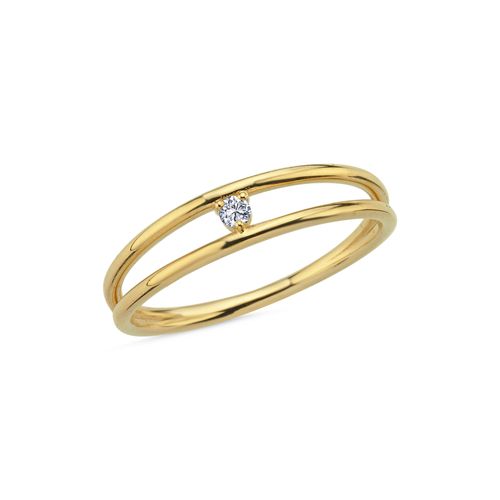 Two Row Open Ring with Single Diamond