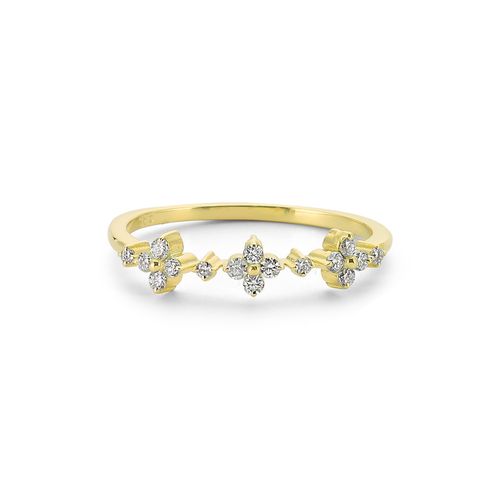 Natural Diamond Clover Ring